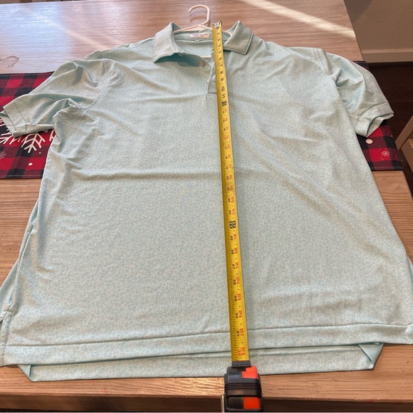 PETER MILLAR GOLF POLO SHIRT -XL- WHITE BLUE COCKTAIL WINE DOT SUMMER COMFORT - Picture 4 of 9